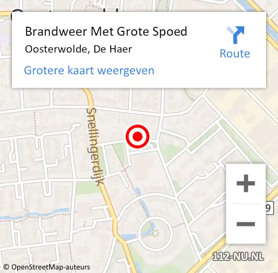 Locatie op kaart van de 112 melding: Brandweer Met Grote Spoed Naar Oosterwolde, De Haer op 7 juni 2024 08:44