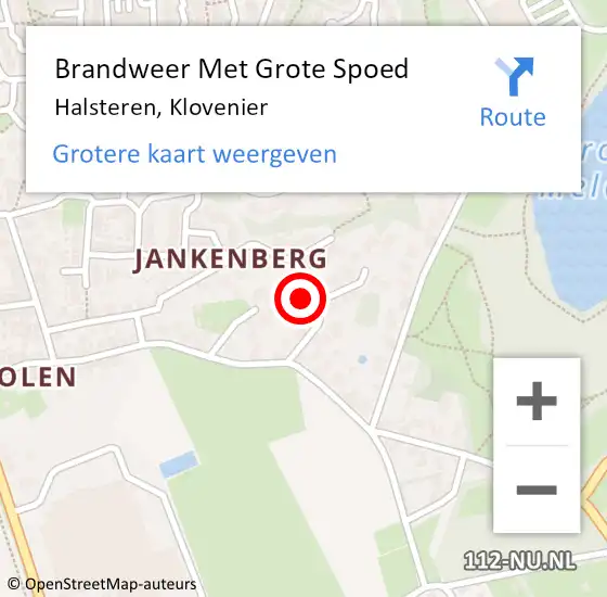 Locatie op kaart van de 112 melding: Brandweer Met Grote Spoed Naar Halsteren, Klovenier op 7 juni 2024 08:47