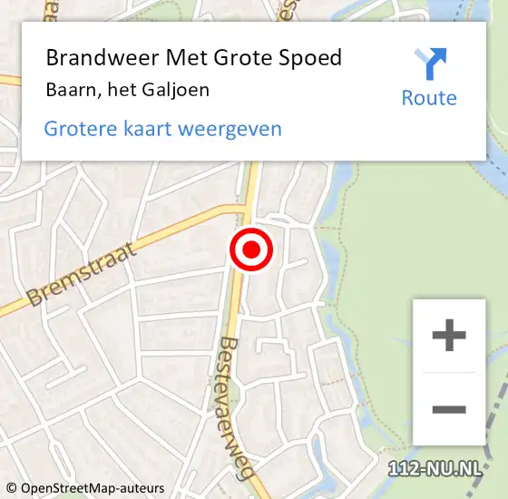 Locatie op kaart van de 112 melding: Brandweer Met Grote Spoed Naar Baarn, het Galjoen op 7 juni 2024 08:53