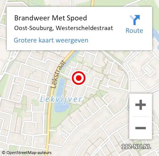Locatie op kaart van de 112 melding: Brandweer Met Spoed Naar Oost-Souburg, Westerscheldestraat op 7 juni 2024 09:05