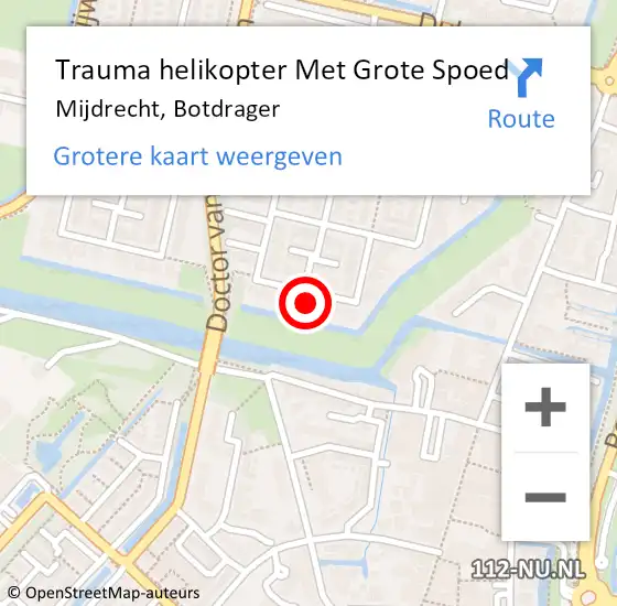 Locatie op kaart van de 112 melding: Trauma helikopter Met Grote Spoed Naar Mijdrecht, Botdrager op 7 juni 2024 10:01