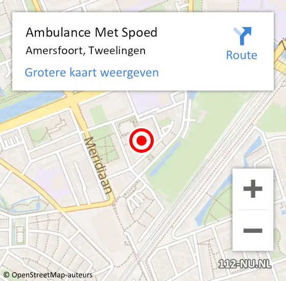 Locatie op kaart van de 112 melding: Ambulance Met Spoed Naar Amersfoort, Tweelingen op 8 oktober 2014 16:06