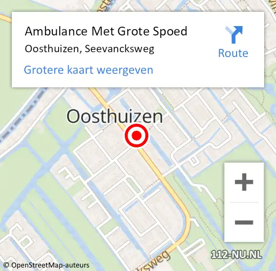 Locatie op kaart van de 112 melding: Ambulance Met Grote Spoed Naar Oosthuizen, Seevancksweg op 7 juni 2024 10:07