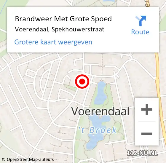 Locatie op kaart van de 112 melding: Brandweer Met Grote Spoed Naar Voerendaal, Spekhouwerstraat op 7 juni 2024 10:08