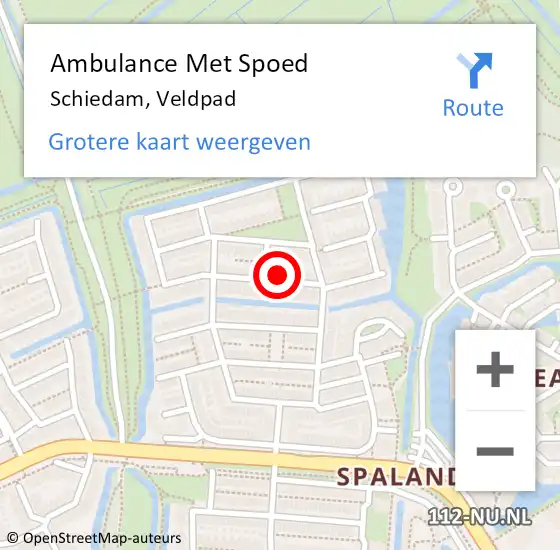 Locatie op kaart van de 112 melding: Ambulance Met Spoed Naar Schiedam, Veldpad op 7 juni 2024 10:16