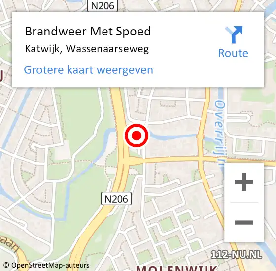Locatie op kaart van de 112 melding: Brandweer Met Spoed Naar Katwijk, Wassenaarseweg op 7 juni 2024 10:17