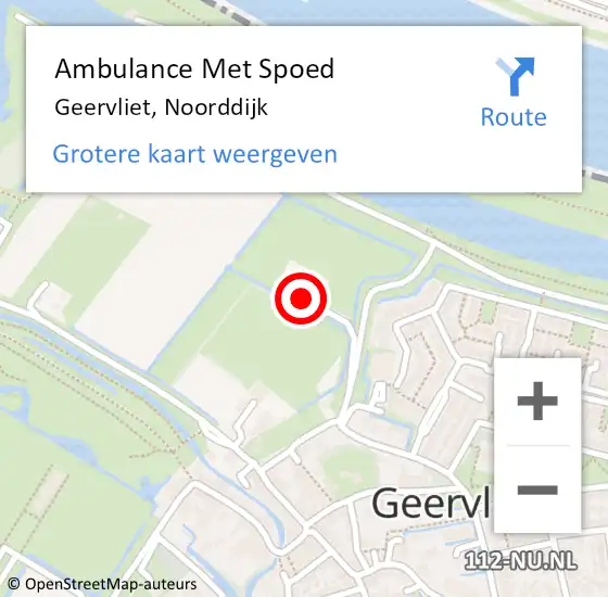 Locatie op kaart van de 112 melding: Ambulance Met Spoed Naar Geervliet, Noorddijk op 7 juni 2024 10:24