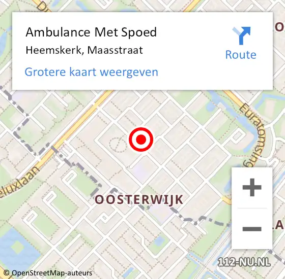 Locatie op kaart van de 112 melding: Ambulance Met Spoed Naar Heemskerk, Maasstraat op 7 juni 2024 11:26