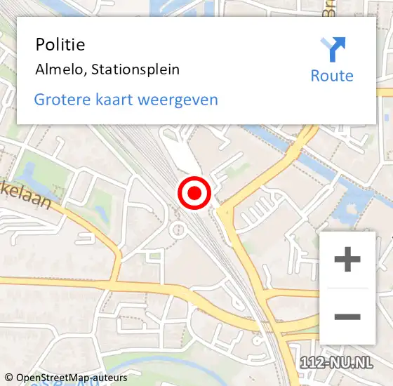 Locatie op kaart van de 112 melding: Politie Almelo, Stationsplein op 7 juni 2024 11:28