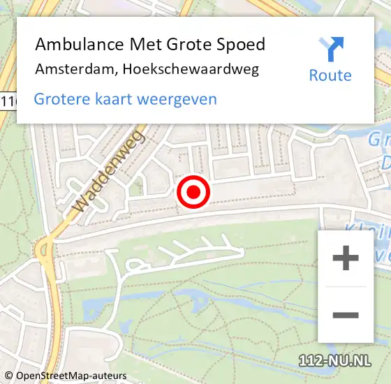 Locatie op kaart van de 112 melding: Ambulance Met Grote Spoed Naar Amsterdam, Hoekschewaardweg op 7 juni 2024 11:57