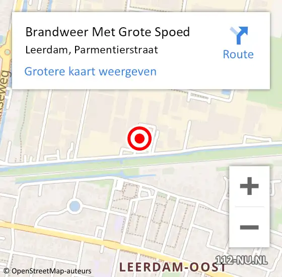 Locatie op kaart van de 112 melding: Brandweer Met Grote Spoed Naar Leerdam, Parmentierstraat op 7 juni 2024 11:58