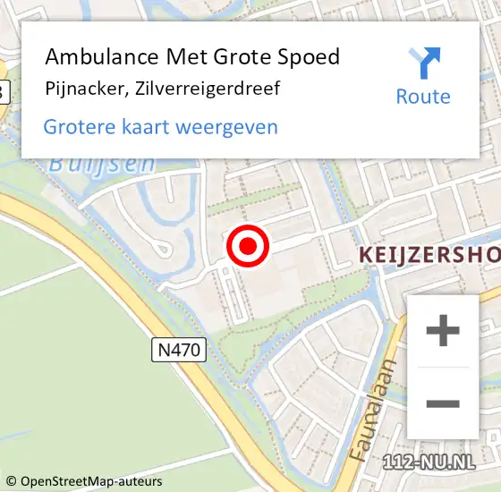 Locatie op kaart van de 112 melding: Ambulance Met Grote Spoed Naar Pijnacker, Zilverreigerdreef op 7 juni 2024 12:01
