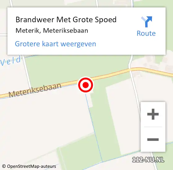 Locatie op kaart van de 112 melding: Brandweer Met Grote Spoed Naar Meterik, Meteriksebaan op 7 juni 2024 12:16