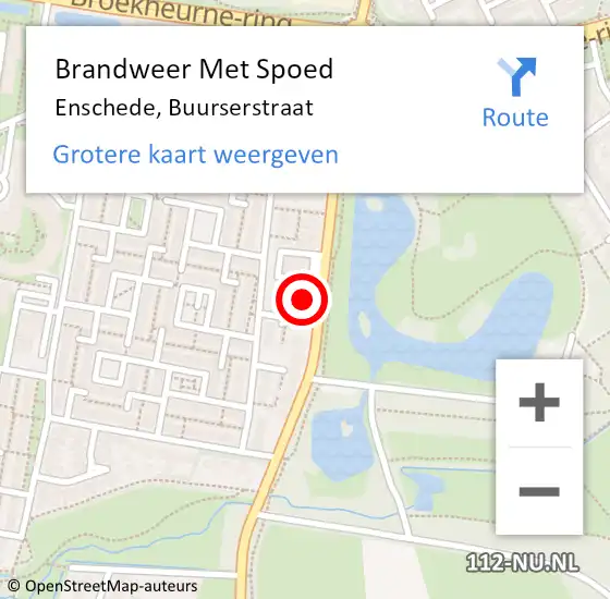 Locatie op kaart van de 112 melding: Brandweer Met Spoed Naar Enschede, Buurserstraat op 7 juni 2024 13:16