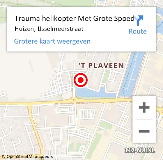 Locatie op kaart van de 112 melding: Trauma helikopter Met Grote Spoed Naar Huizen, IJsselmeerstraat op 7 juni 2024 14:01