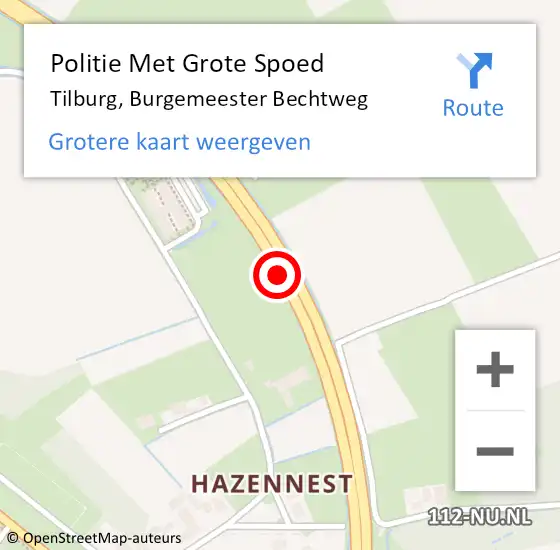Locatie op kaart van de 112 melding: Politie Met Grote Spoed Naar Tilburg, Burgemeester Bechtweg op 7 juni 2024 14:24