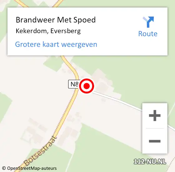 Locatie op kaart van de 112 melding: Brandweer Met Spoed Naar Kekerdom, Eversberg op 7 juni 2024 14:26