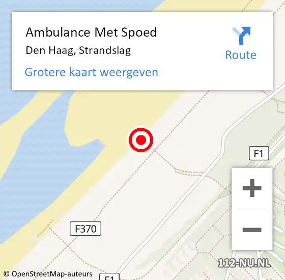 Locatie op kaart van de 112 melding: Ambulance Met Spoed Naar Den Haag, Strandslag op 7 juni 2024 14:42