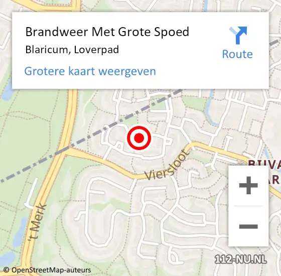 Locatie op kaart van de 112 melding: Brandweer Met Grote Spoed Naar Blaricum, Loverpad op 7 juni 2024 14:42