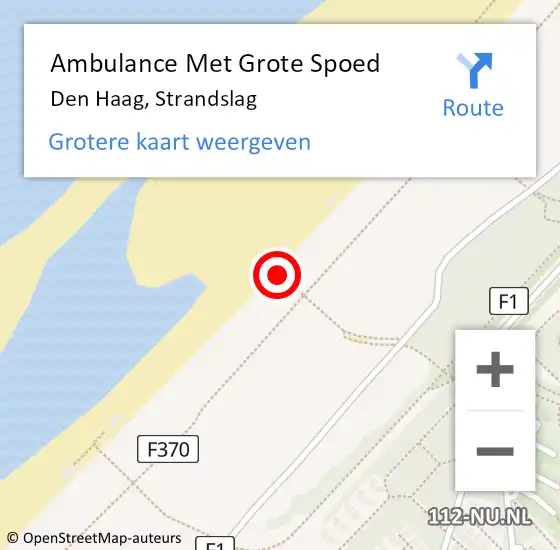 Locatie op kaart van de 112 melding: Ambulance Met Grote Spoed Naar Den Haag, Strandslag op 7 juni 2024 14:42