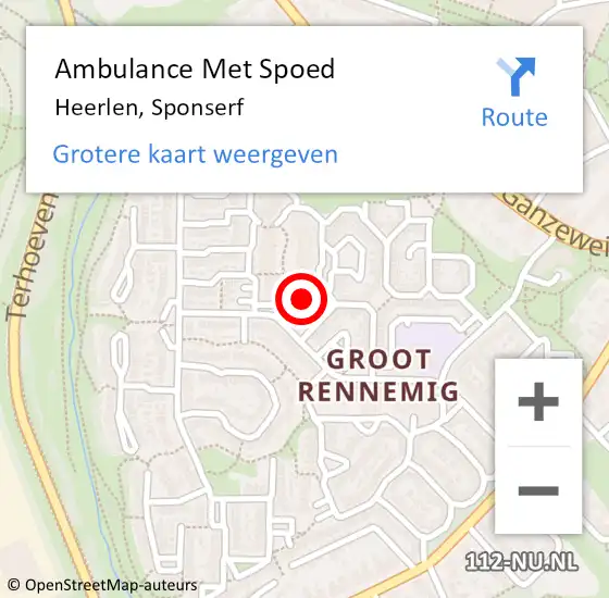 Locatie op kaart van de 112 melding: Ambulance Met Spoed Naar Heerlen, Sponserf op 8 oktober 2014 16:46