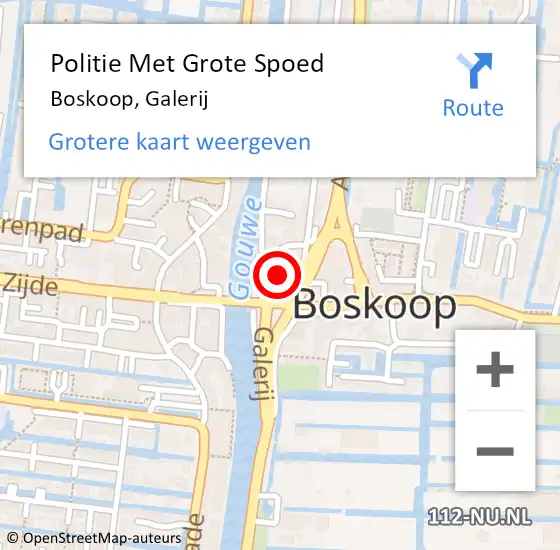 Locatie op kaart van de 112 melding: Politie Met Grote Spoed Naar Boskoop, Galerij op 7 juni 2024 15:27