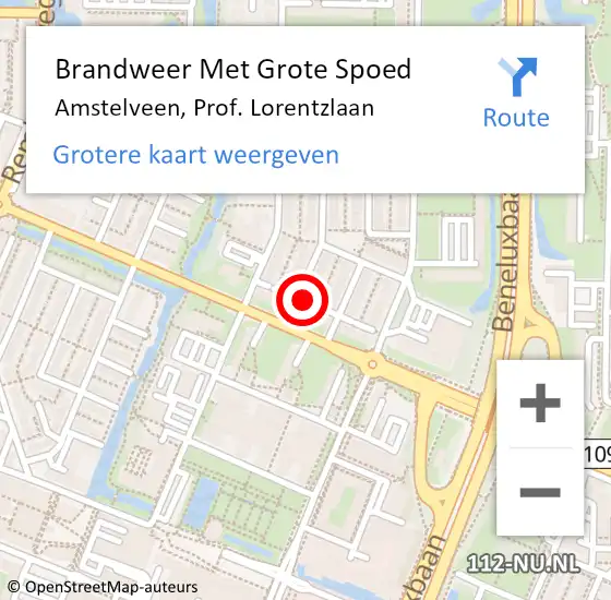 Locatie op kaart van de 112 melding: Brandweer Met Grote Spoed Naar Amstelveen, Prof. Lorentzlaan op 7 juni 2024 15:51