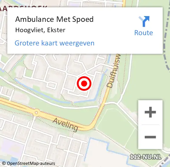 Locatie op kaart van de 112 melding: Ambulance Met Spoed Naar Hoogvliet, Ekster op 7 juni 2024 16:15