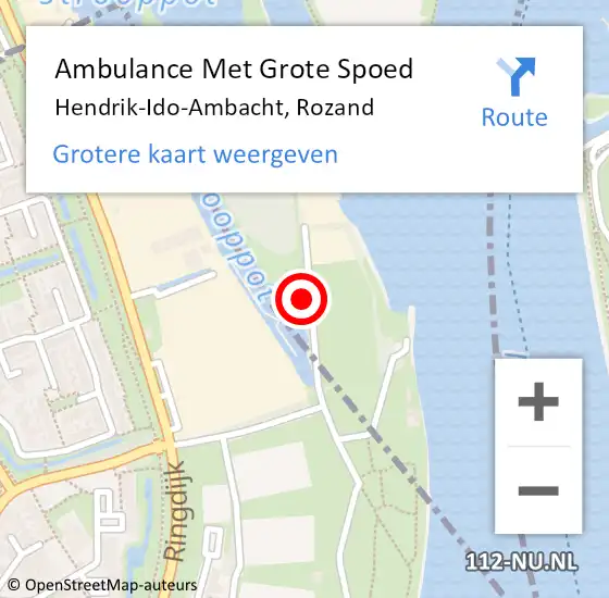 Locatie op kaart van de 112 melding: Ambulance Met Grote Spoed Naar Hendrik-Ido-Ambacht, Rozand op 7 juni 2024 16:25