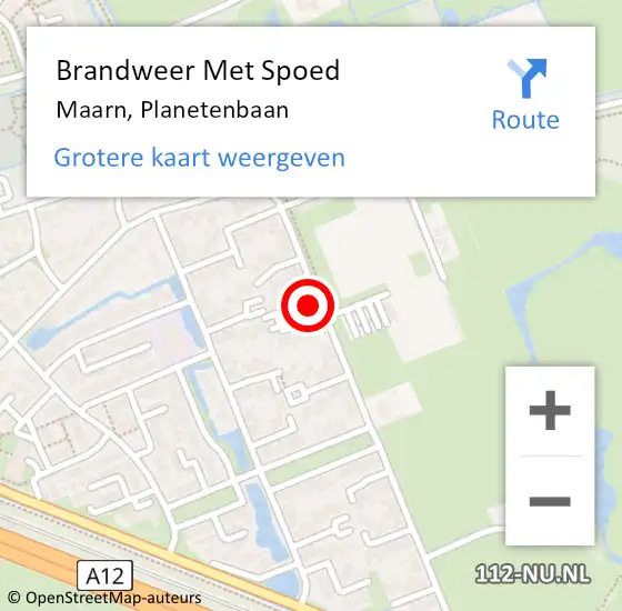 Locatie op kaart van de 112 melding: Brandweer Met Spoed Naar Maarn, Planetenbaan op 7 juni 2024 16:32