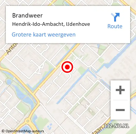 Locatie op kaart van de 112 melding: Brandweer Hendrik-Ido-Ambacht, IJdenhove op 7 juni 2024 16:39