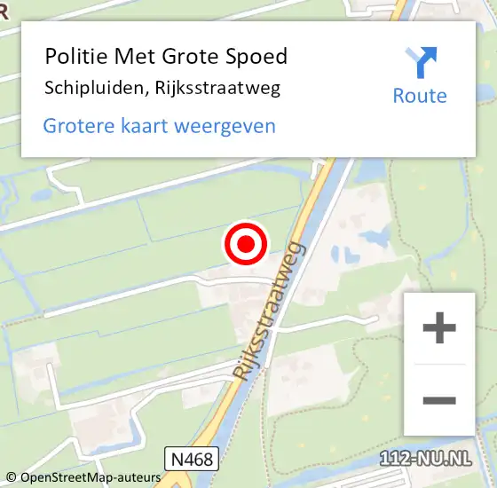Locatie op kaart van de 112 melding: Politie Met Grote Spoed Naar Schipluiden, Rijksstraatweg op 7 juni 2024 17:02