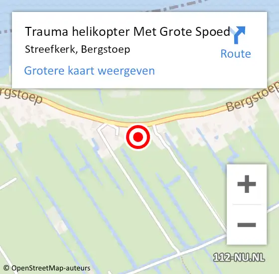 Locatie op kaart van de 112 melding: Trauma helikopter Met Grote Spoed Naar Streefkerk, Bergstoep op 7 juni 2024 17:16