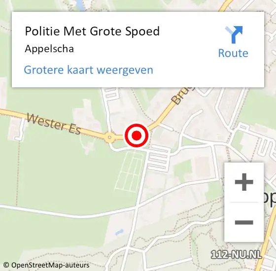 Locatie op kaart van de 112 melding: Politie Met Grote Spoed Naar Appelscha op 7 juni 2024 17:28