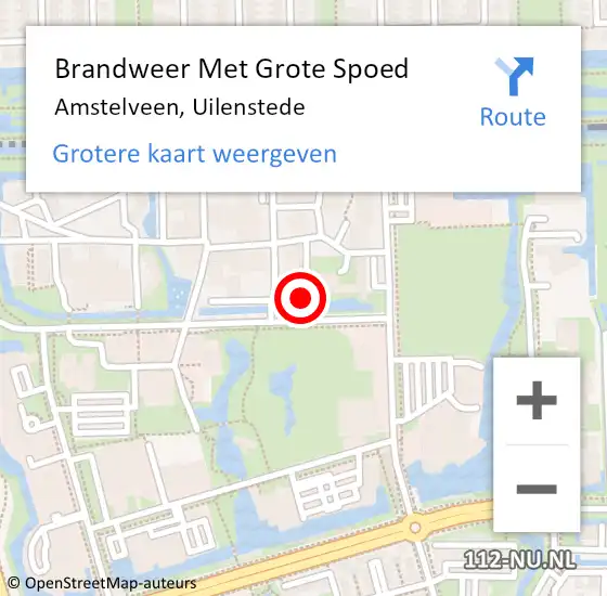 Locatie op kaart van de 112 melding: Brandweer Met Grote Spoed Naar Amstelveen, Uilenstede op 7 juni 2024 17:53