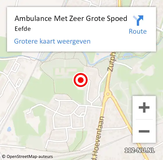 Locatie op kaart van de 112 melding: Ambulance Met Zeer Grote Spoed Naar Eefde op 7 juni 2024 18:59