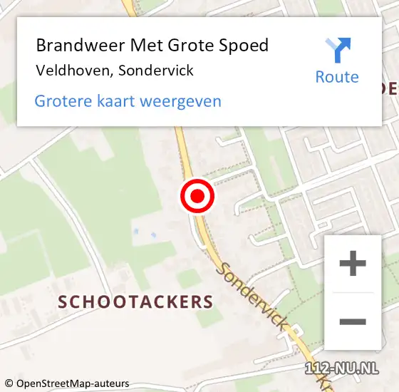 Locatie op kaart van de 112 melding: Brandweer Met Grote Spoed Naar Veldhoven, Sondervick op 7 juni 2024 19:30