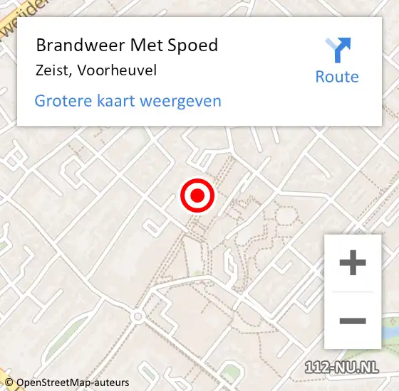 Locatie op kaart van de 112 melding: Brandweer Met Spoed Naar Zeist, Voorheuvel op 7 juni 2024 19:35