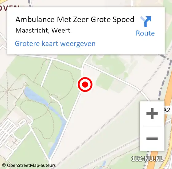 Locatie op kaart van de 112 melding: Ambulance Met Zeer Grote Spoed Naar Maastricht, Weert op 7 juni 2024 19:37