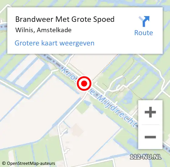 Locatie op kaart van de 112 melding: Brandweer Met Grote Spoed Naar Wilnis, Amstelkade op 7 juni 2024 19:57