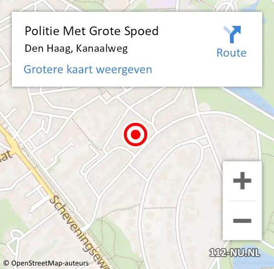 Locatie op kaart van de 112 melding: Politie Met Grote Spoed Naar Den Haag, Kanaalweg op 7 juni 2024 20:02