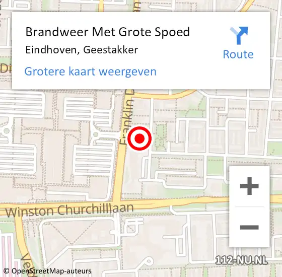 Locatie op kaart van de 112 melding: Brandweer Met Grote Spoed Naar Eindhoven, Geestakker op 7 juni 2024 20:03