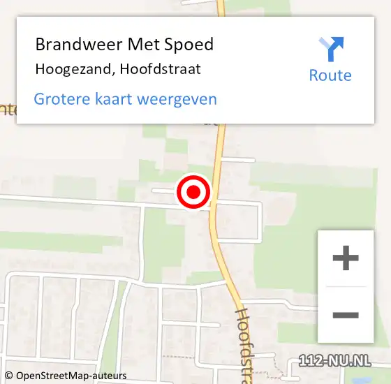 Locatie op kaart van de 112 melding: Brandweer Met Spoed Naar Hoogezand, Hoofdstraat op 7 juni 2024 21:05