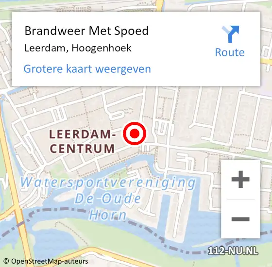 Locatie op kaart van de 112 melding: Brandweer Met Spoed Naar Leerdam, Hoogenhoek op 7 juni 2024 21:16