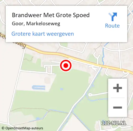 Locatie op kaart van de 112 melding: Brandweer Met Grote Spoed Naar Goor, Markeloseweg op 7 juni 2024 21:21