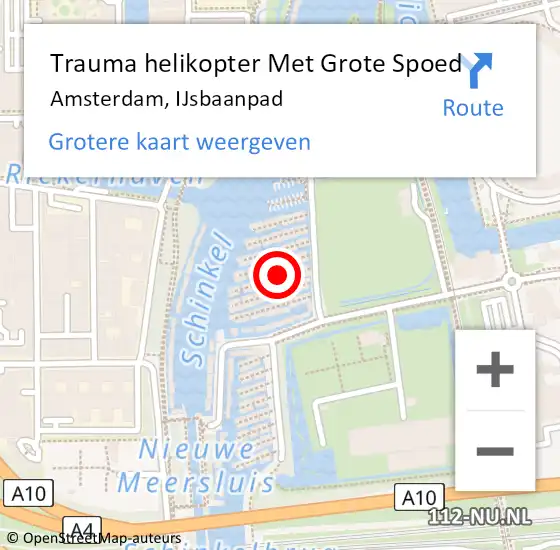 Locatie op kaart van de 112 melding: Trauma helikopter Met Grote Spoed Naar Amsterdam, IJsbaanpad op 7 juni 2024 23:13