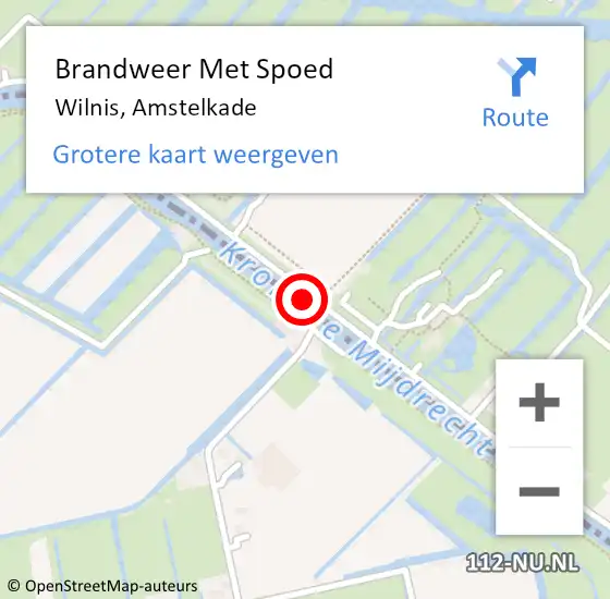 Locatie op kaart van de 112 melding: Brandweer Met Spoed Naar Wilnis, Amstelkade op 7 juni 2024 23:40