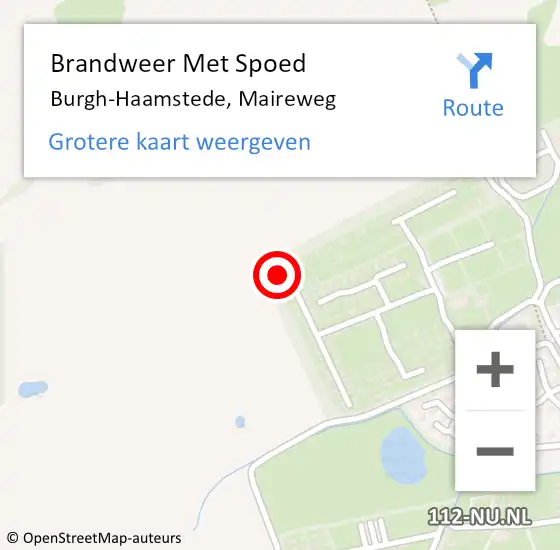 Locatie op kaart van de 112 melding: Brandweer Met Spoed Naar Burgh-Haamstede, Maireweg op 7 juni 2024 23:48