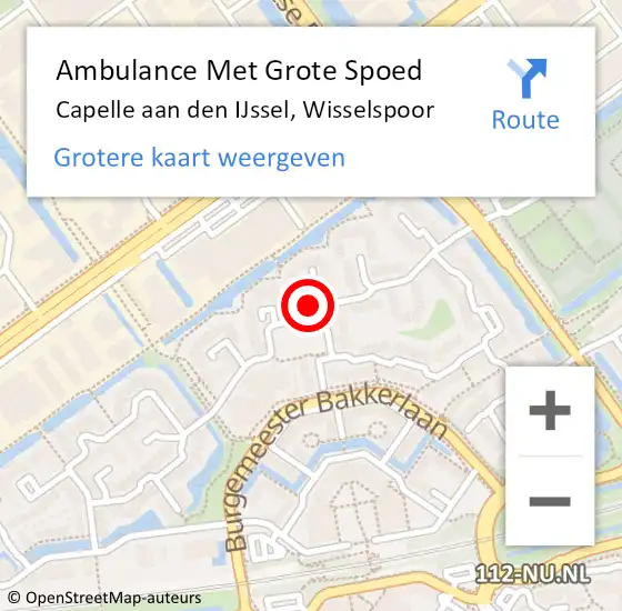 Locatie op kaart van de 112 melding: Ambulance Met Grote Spoed Naar Capelle aan den IJssel, Wisselspoor op 8 juni 2024 00:02