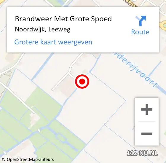 Locatie op kaart van de 112 melding: Brandweer Met Grote Spoed Naar Noordwijk, Leeweg op 8 juni 2024 00:16